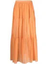 Manebi Manebí Recife Silk-cotton Voile Skirt In Orange