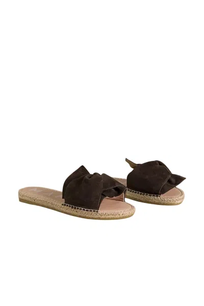 Manebi Women's Soft Suede Sandals With Knot In Cocoa In Brown