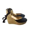Manebi Women's Wedge Espadrilles In Navy Blue In Blue