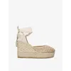 Manebi La Havana Wedge Espadrilles 100 In Beige