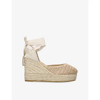 MANEBI WOMENS MANEBI LA HAVANA ANKLE-TIE RAFFIA AND JUTE ESPADRILLE WEDGES