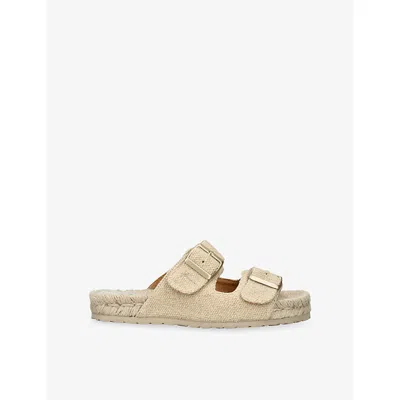 Manebi Womens Camel Hamptons Nordic Canvas Sandals Eur 37 / 4 Uk In Brown