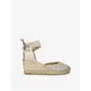 Manebi Hamptons Wedge Espadrilles 80 In Gold Comb