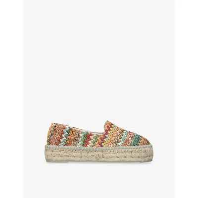 MANEBI WOMENS MULT/OTHER HAMPTONS DOUBLE-SOLE WOVEN ESPADRILLES EUR 37 / 4 UK