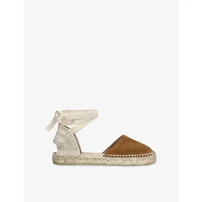 Manebi Womens  Hamptons Suede Espadrilles In Mid Brown
