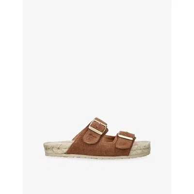 Manebi Womens Rust Hamptons Nordic Canvas Sandals Eur 41 / 8 Uk In Brown