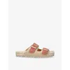 Manebi Womens Salmon La Havana Hemp And Suede Sandals Eur 38/5 Uk