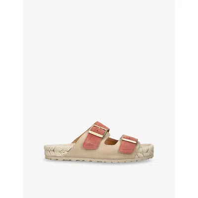 Manebi Womens Salmon La Havana Hemp And Suede Sandals Eur 38/5 Uk