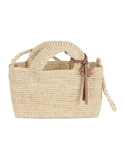Manebi Woven Handbag In Neutral