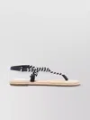 Manebi Woven Strap Flat Sole Open Toe Sandals In Black