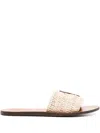 Manebi Woven Strap Sandals With Textured Finish In Neutral