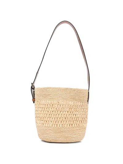 Manebi Woven-raffia Shoulder Bag In Red