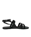 Manebi X Alex Riviere Mika Leather Sandals In Black