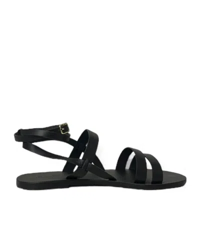 Manebi X Alex Riviere Mika Leather Sandals In Black