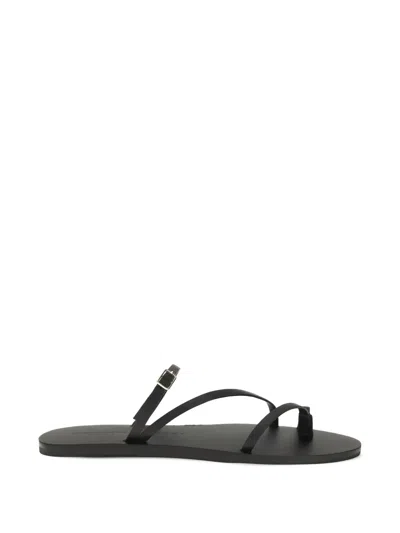 Manebi Giorgia Leather Strappy Sandals In Black