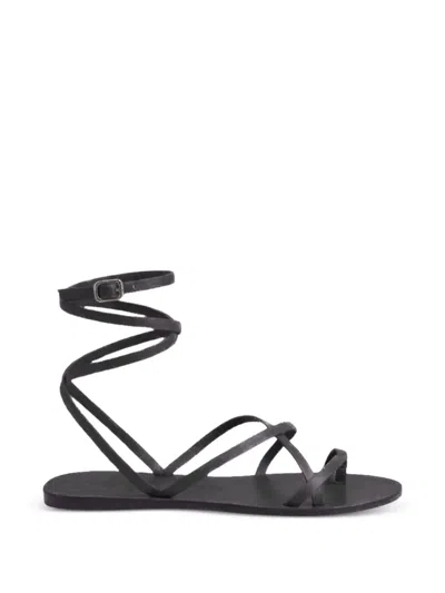 Manebi X Alex Rivière Studio Valentina Ankle-tie Flat Sandals In Black