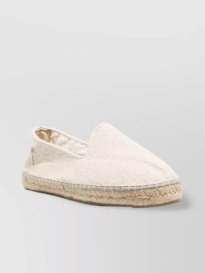 Manebi Yucatan Embroidered Jute Round Toe Espadrilles In Metallic