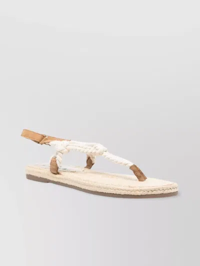 Manebi Yucatan Flat Sole Rope Detailing Sandals In Neutrals