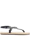 Manebi Woven Strap Flat Sole Open Toe Sandals In Black