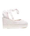 Manebi Manebí Yucatán Crochet Cotton Wedge Espadrilles In White