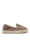 Manebi Logo-embroidered Canvas Espadrilles In Grey
