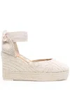 Manebi 110mm Ankle-strap Wedge Espadrilles In White