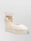 Manebi 110mm Ankle-strap Wedge Espadrilles In White