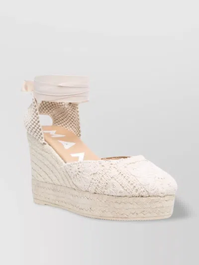 MANEBI CROCHET WEDGE ESPADRILLES