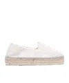 Manebi Embroidered Flat Espadrilles In White