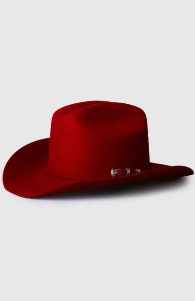 Manela The Roamer Wool Western Cowboy Hat In Red
