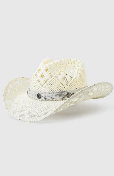 Manela Twister Annie  Handwoven Straw Sun Hat In White