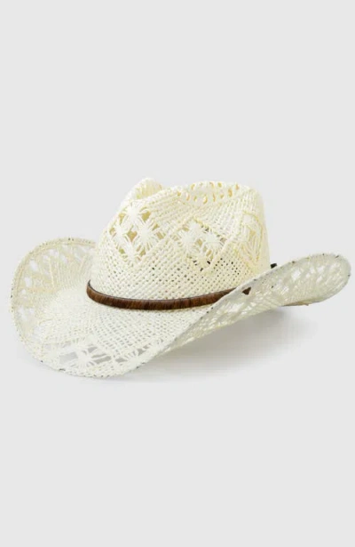 Manela Twister Breeze  Handwoven Straw Sun Hat In White