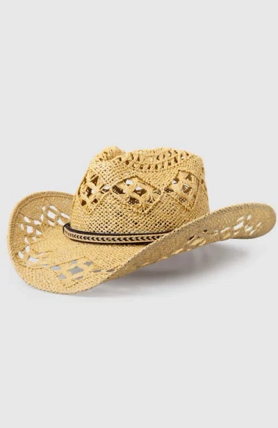 Manela Twister Canyon  Handwoven Straw Sun Hat In Brown