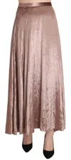 Mangano Chocolate Viscose High Waist A-line Maxi Women's Skirt In Brown