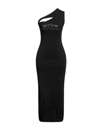 Mangano Woman Long Dress Black Size 8 Cotton