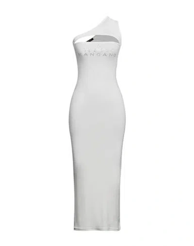Mangano Woman Long Dress White Size 8 Cotton