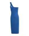 Mangano Woman Midi Dress Blue Size 8 Cotton In Blue