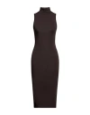 Mangano Woman Midi Dress Dark Brown Size 8 Cotton
