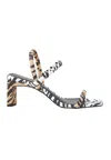 Mangará Atelier Animal Print Calf Leather Sandals - Women's 6.5 Cm Block Heel Open Women's Toe In Multi