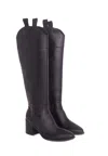 Mangará Atelier Calf Leather Knee-high Women's - Women's Block Heel Riding Women's Boots In Black