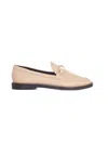Mangará Atelier Calf Leather Loafers - Elegant Women's Flat Shoes With Metal Stud Women's Detail In Sand