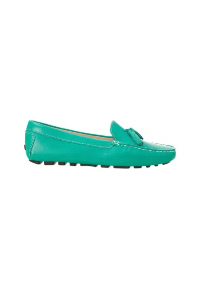 Mangará Atelier Calf Leather Loafers - Women's Driving Moccasins With Tassel Women's Detail In Green