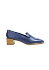 Mangará Atelier Calf Leather Loafers Louro - Women's 4cm Block Women's Heel In Blue
