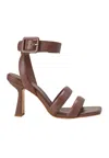 Mangará Atelier Calf Leather Sandals Uvaia - Women's 8 Cm Sculpted Heel With Ankle Women's Strap In Brown