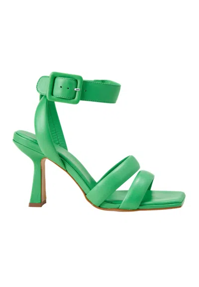 Mangará Atelier Calf Leather Sandals Uvaia - Women's 8 Cm Sculpted Heel With Ankle Women's Strap In Green
