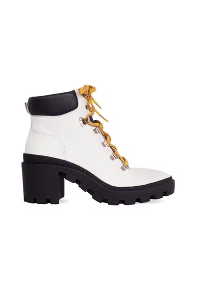 Mangará Atelier Combat Boots - Stylish 9 Cm Block Heel Women's Design In White