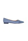 Mangará Atelier Leather Ballerinas - Elegant Women's Flat Shoes With Low Women's Heel In Blue