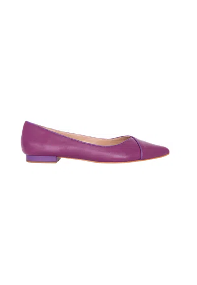Mangará Atelier Leather Ballerinas - Elegant Women's Flat Shoes With Low Women's Heel In Purple