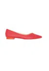 Mangará Atelier Leather Ballerinas - Elegant Women's Flat Shoes With Low Women's Heel In Red
