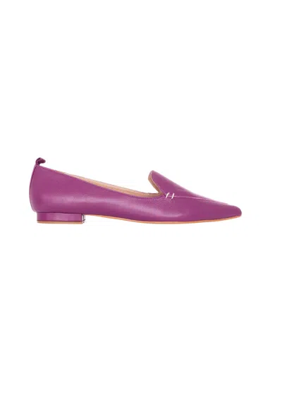 Mangará Atelier Leather Ballerinas Butia - Women's Pointed-toe Flat Women's Shoes In Purple